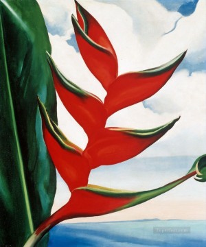  Precisionism Oil Painting - Heliconia crabs claw ginger Georgia Okeeffe American modernism Precisionism